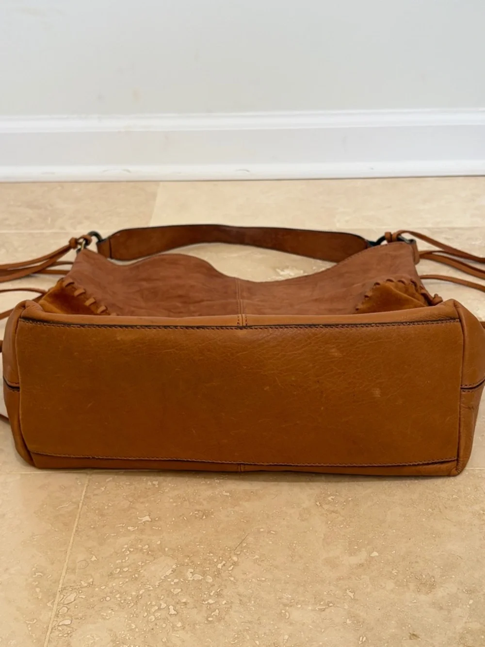 Johnny Was Suede Leather Hobo Bag